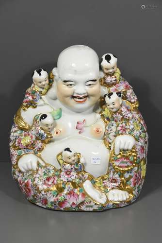 Bouddha avec enfants (H:26cm)