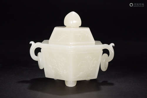 HETIAN JADE SIX EDGE CENSER