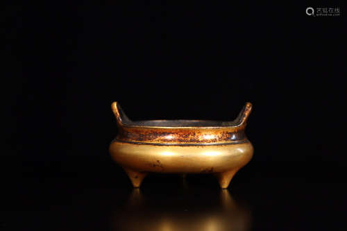 XUAN DE MARK GILT BRONZE CENSER