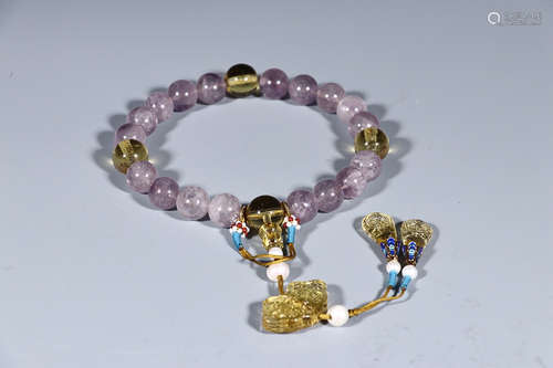 ROYAL AMETHYST 18 BEADS BRACELET