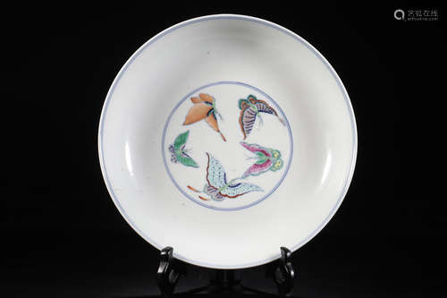 YONGZHENG MARK FAMILLE ROSE PLATE