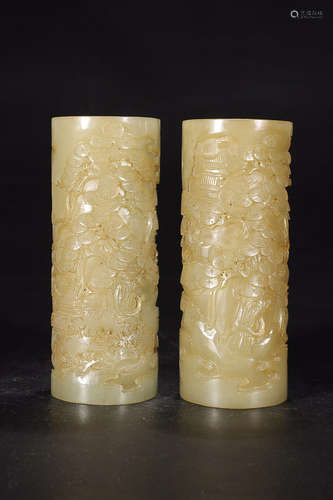 HETIAN JADE INCENSE TUBES