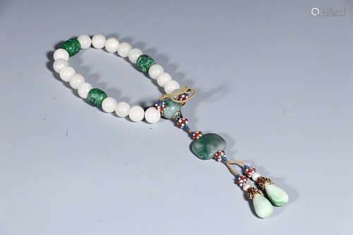 HETIAN JADE 18 BEADS HAND PIECE