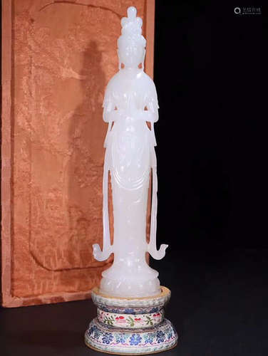 HETIAN JADE STANDING GUANYIN