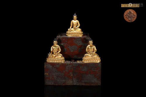 GILT BRONZE BUDDHA FOR 3