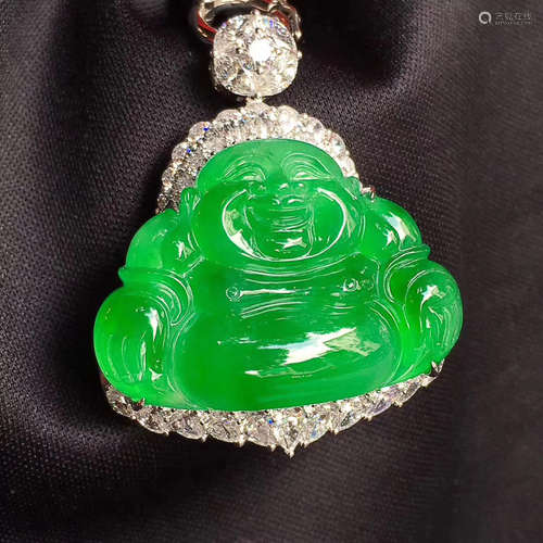 ICE GREEN JADEITE BUDDHA PENDANT