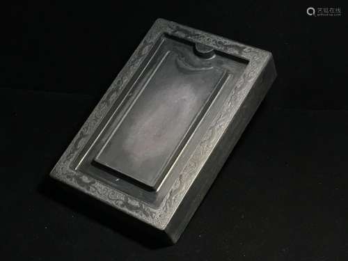 A CARVED DRAGON DUAN STONE INK SLAB