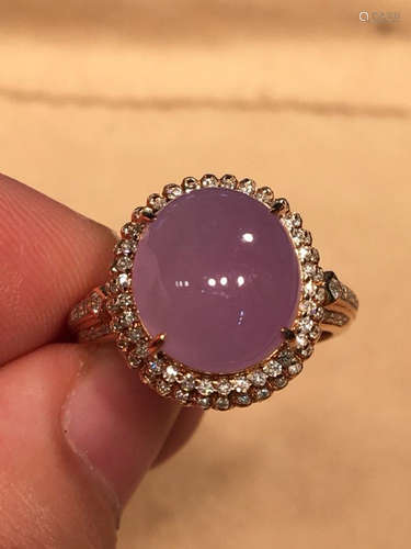 A ICY PURPLE JADEITE  CIRCLE  RING