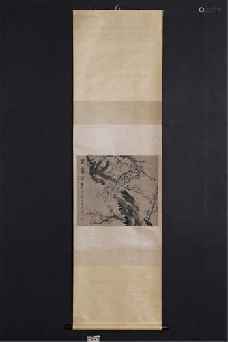 CHINESE SCROLL PAINRING OF PLUM BLOSSOMMINGS