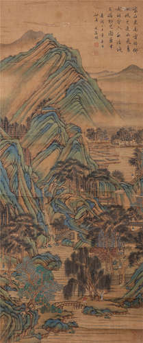 CHINESE SCROLL PAINTING OF MOUNTAIN VIEWS