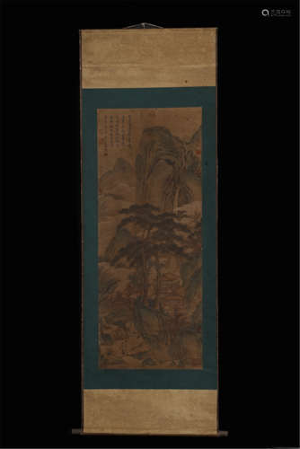 CHINESE SCROLL PAINTING OF MOUNTAIN VIEWS