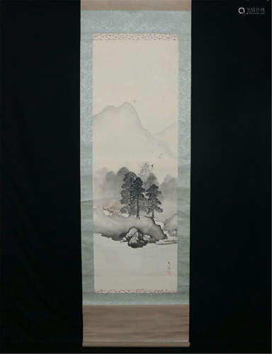 CHINESE SCROLL PAINRING OF MOUNTAIN VIEWS