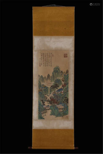 CHINESE SCROLL PAINRING OF MOUNTAIN VIEWS