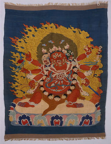 CHINESE EMBROIDERY KESI THANGKA OF SAMANTAKA