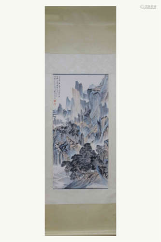 CHINESE SCROLL PAINTING OF MOUNTAIN VIEWS