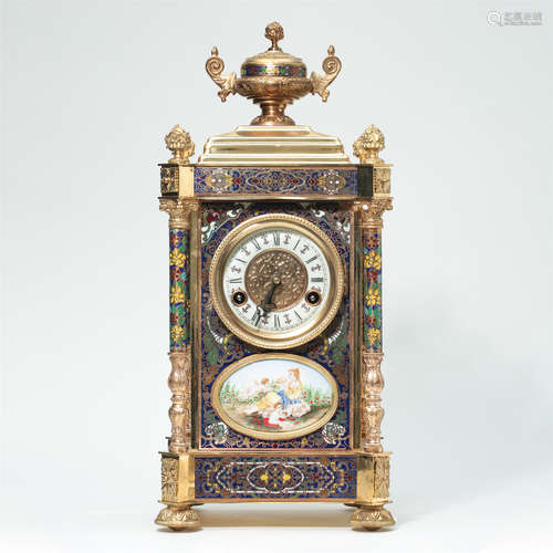 EURPEAN ENAMEL TABLE CLOCK