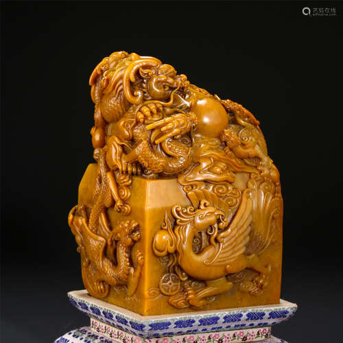 CHINESE TIANHUANG STONE DRAGON SEAL