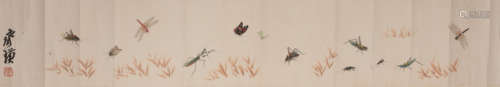 CHINESE HAND SCROLL PAINTING OF INSECT