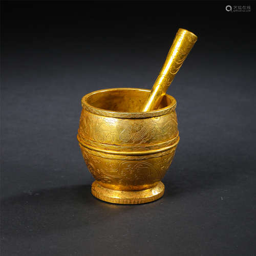 CHINESE PURE GOLD DRAGON BOWL TANG DYNASTY