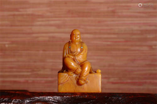CHINESE TIANHUANG STONE SEATED LOHAN SEAL