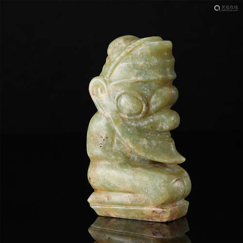 CHINESE ANCIENT JADE FIGURE PENDANT