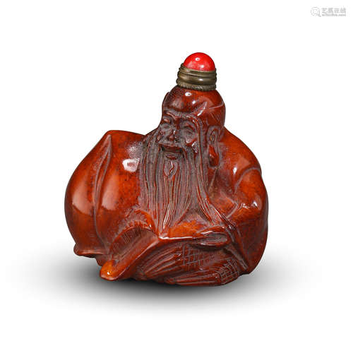 CHINESE HONEY AMBER SNUFF BOTTLE