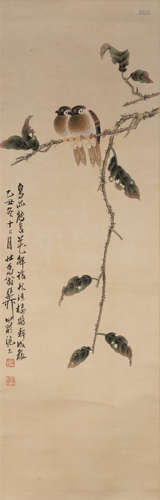 CHINESE SCROLL PAINTING OF BIRD AND FLOWER