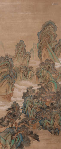 CHINESE SCROLL PAINTING OF MOUNTAIN VIEWS