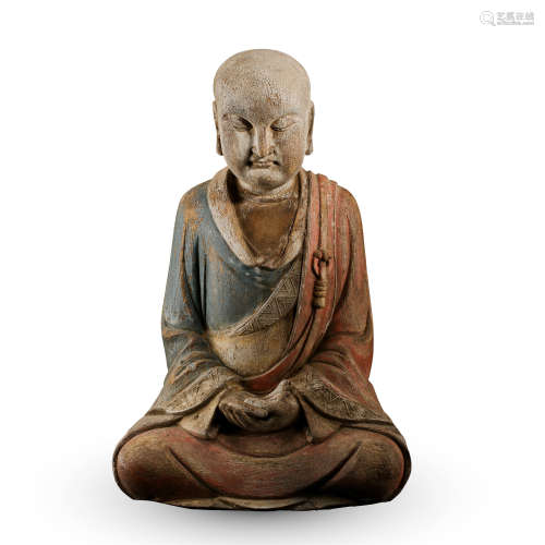 CHINESE WOOD SEATED BUDDHA SONG DYNASTY