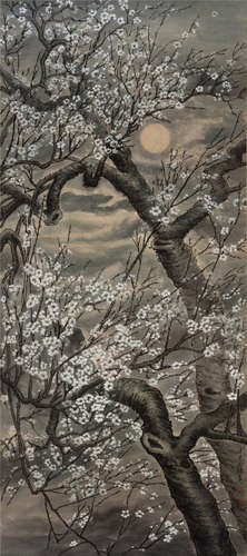 CHINESE SCROLL PAINTING OF PLUM BLOSSOMMINGS