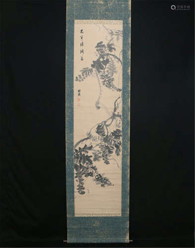 CHINESE SCROLL PAINTING OF FLOWER