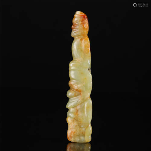 CHINESE ANCIENT JADE GOD POLAR PENDANT