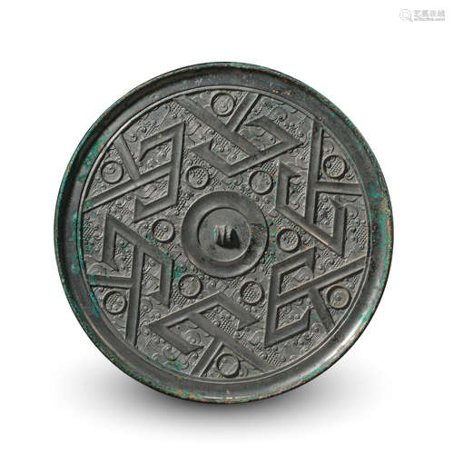 CHINESE BRONZE ROUND MIRROR HAN DYNASTY