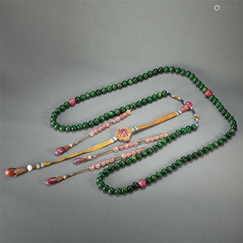 CHINESE JADEITE BEAD CHAOZHU COURT NECKLACE