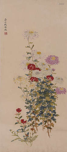 CHINESE SCROLL PAINTING OF FLOWER