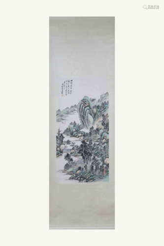 CHINESE SCROLL PAINTING OF MOUNTAIN VIEWS