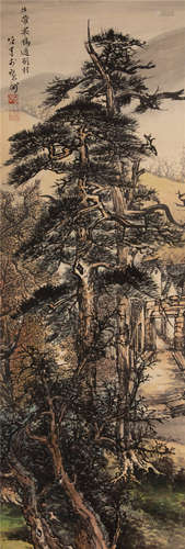 CHINESE SCROLL PAINTING OF MOUNTAIN VIEWS