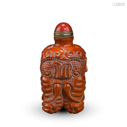 CHINESE HONEY AMBER SNUFF BOTTLE