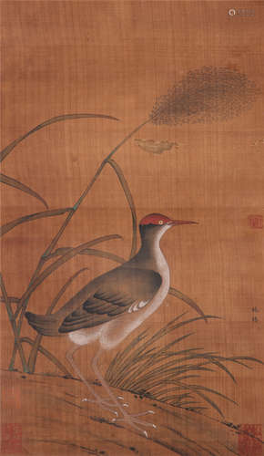 CHINESE SCROLL PAINTING OF BIRD AND FLOWER