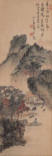 CHINESE SCROLL PAINTING OF MOUNTAIN VIEWS