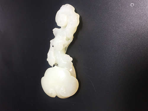 CHINESE WHITE JADE RUYI SCEPTER