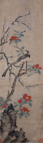 CHINESE SCROLL PAINTING OF BIRD AND FLOWER