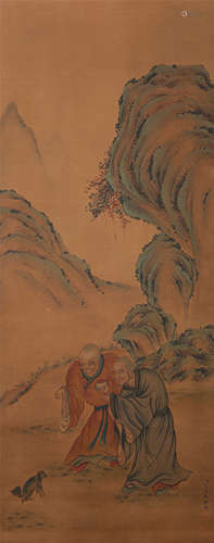 CHINESE SCROLL PAINTING OF MOUNTAIN VIEWS