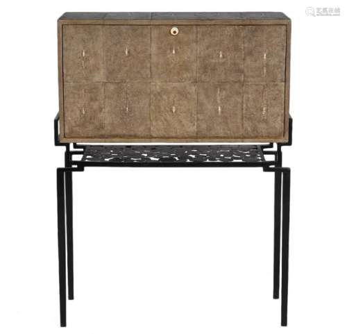 R & Y Augousti Metal and Shagreen Secretary Desk