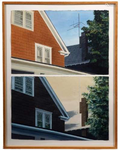 Leigh Behnke 'Rooftops' W/C Paintings
