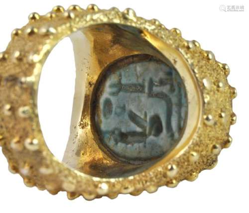 Important Antique Scarab & 18kt Custom Ring