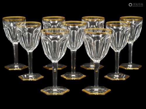 9 Baccarat Port Glasses in Harcourt Pattern