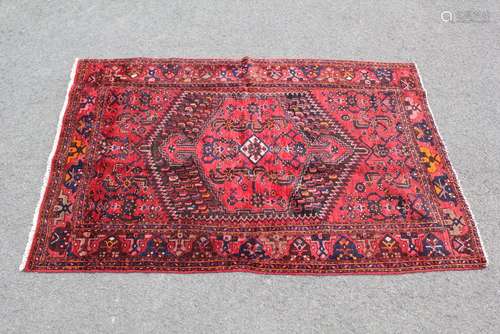 A Hamedan Red/Blue Runner Carpet (72)