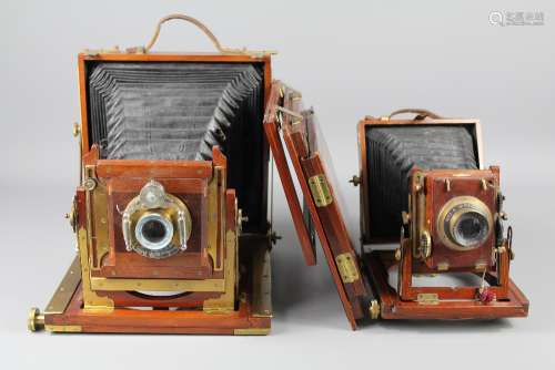 Early 20th Century Mahogany and Brass Plate Camera's
