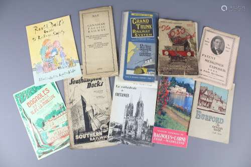 A Quantity of Railway Ephemera, this lot includes two files containing vintage maps and timetables Canadian Pacific Railway 1926, London and North Western Railway Marshalling Circular 1910, Atlantic Coastline 1950, Grand Trunk Raiway System 1938, The North Midland Railway Guide 1842, The 10